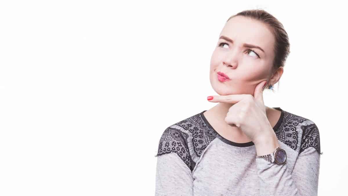 Woman thinking about her social media strategy