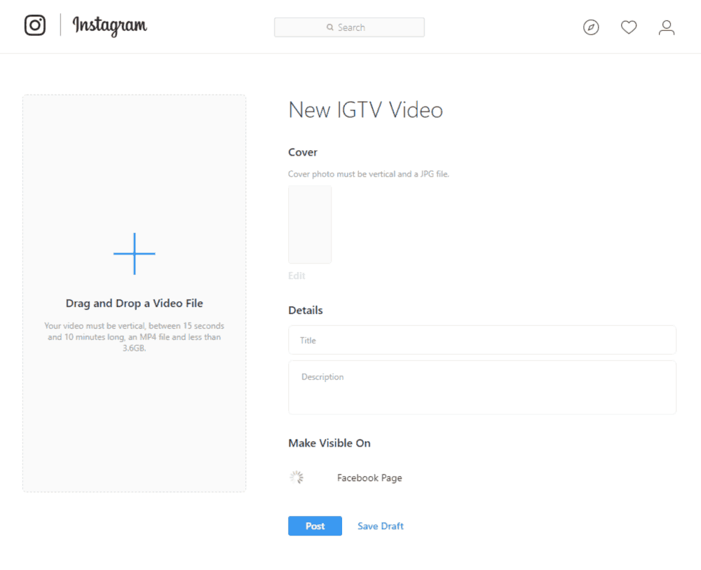 How to Upload an IGTV video on desktop