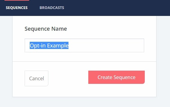 Give Your New Sequence A Name &Amp; Select Create Sequence To Get Started