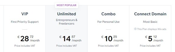 Wix Pricing