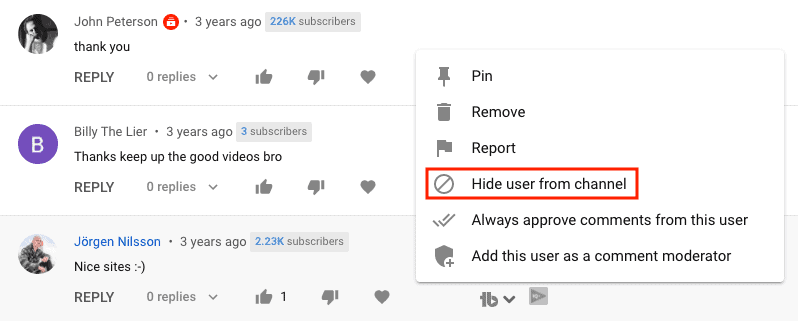 How To Hide Users From A Youtube Channel In The Youtube Studio