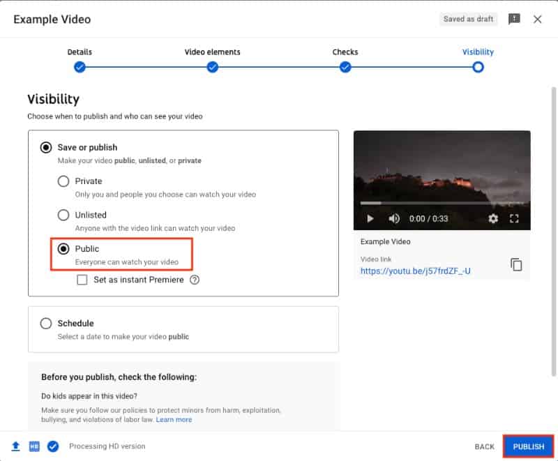 How to upload a video to YouTube_ Publishing
