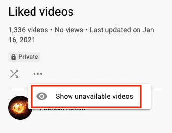 Show unavailable Videos