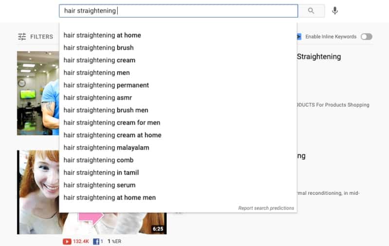 Youtube Autosuggest In The Search Bar