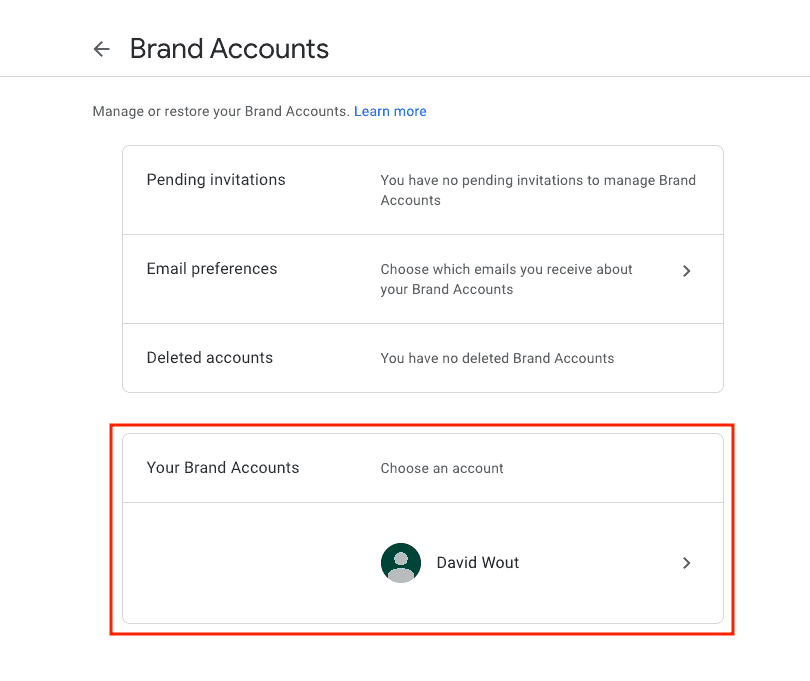 How A Branded Youtube Account Looks In Your Youtube Settings