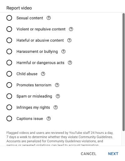 How To Report A Video On Youtube