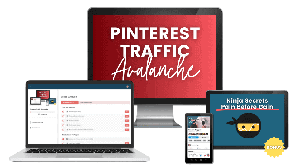 Pinterest Traffic Avalanche course from Create and Go
