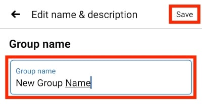 Enter The New Group Name And Save