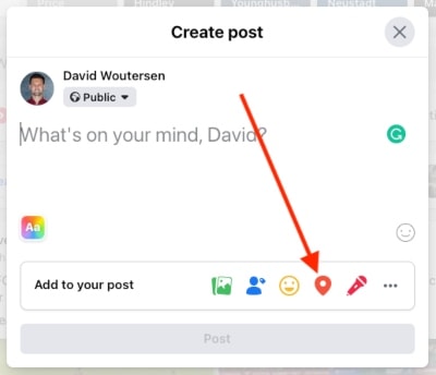 how to check in on Facebook on desktop