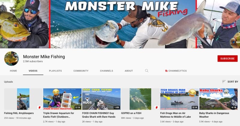Monster Mike Fishing Youtube Channel