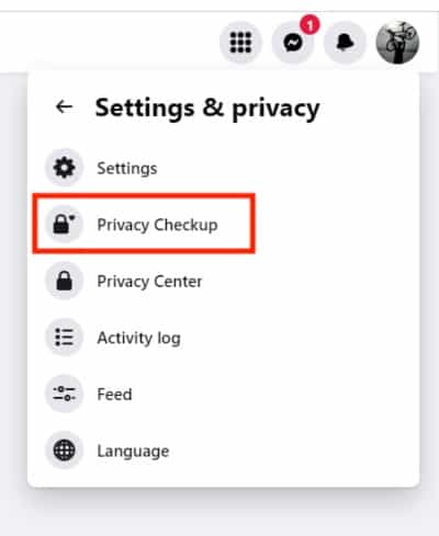 Select Privacy checkup