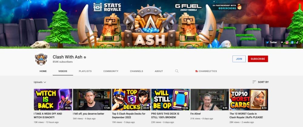 Clash With Ash's Youtube Channel