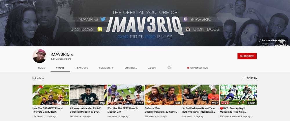 Imav3Riq's Youtube Channel