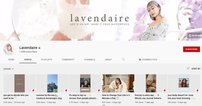 lavendaire youtube channel