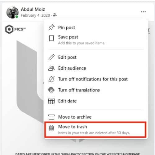 How to delete a post on Facebook