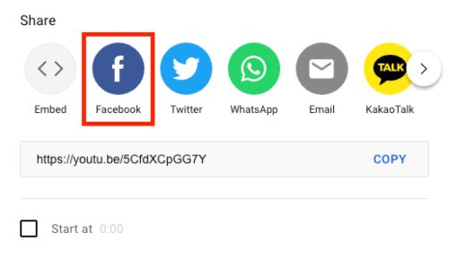 Select Facebook From The Sharing Options