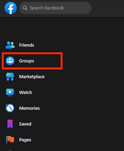 Select Groups From The Menu On The Left