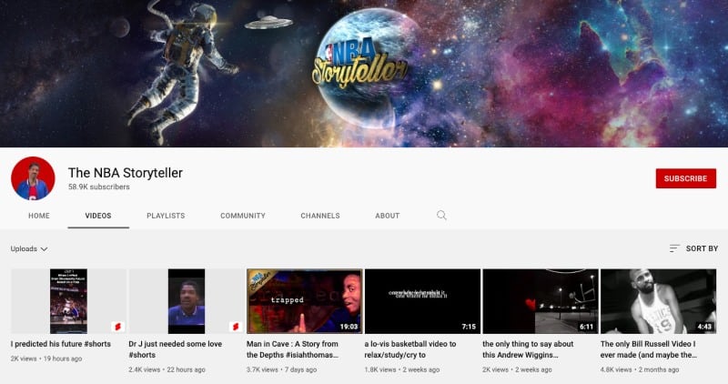 The NBA Storyteller's YouTube channel