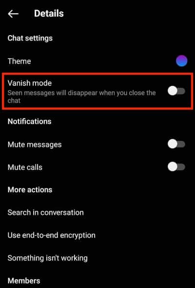 Toggle Vanish Mode On And Off In The Menu