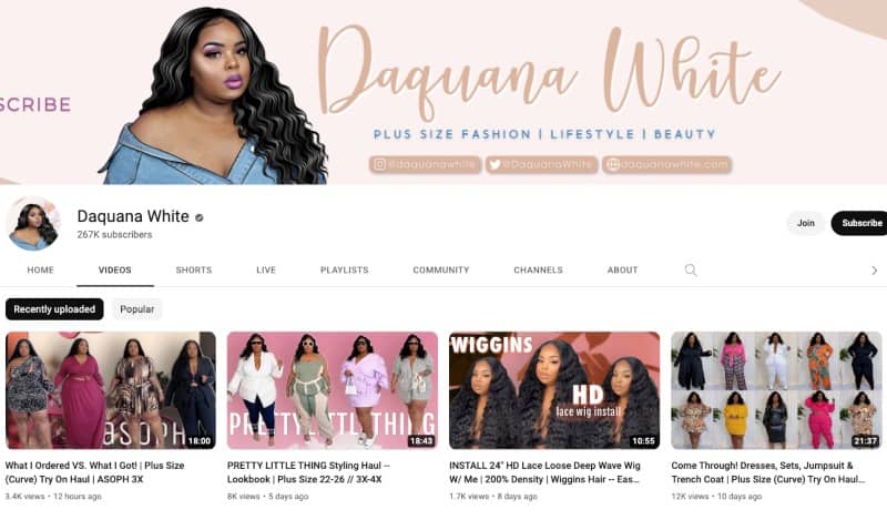 Daquana White's YouTube Channel