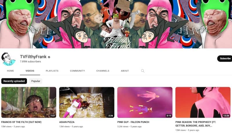 Filthyfrank Youtube Channel