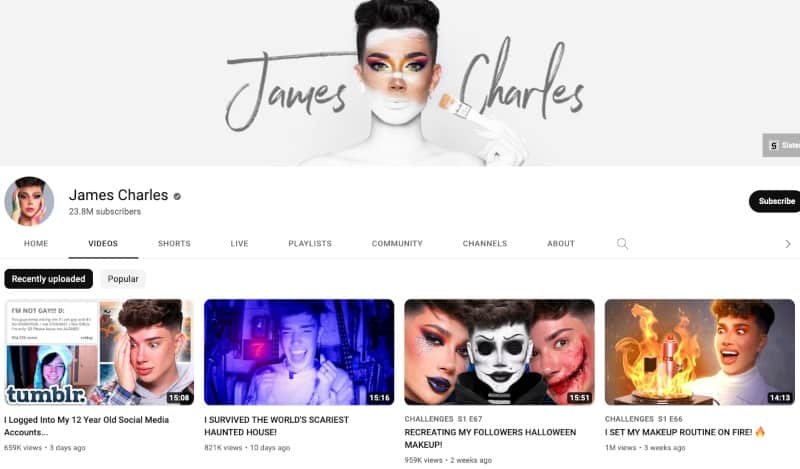 James Charles is one of the most popular makeup youtubers