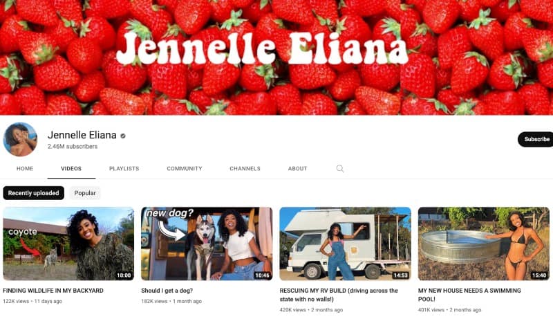Jennelle Eliana's Youtube Channel