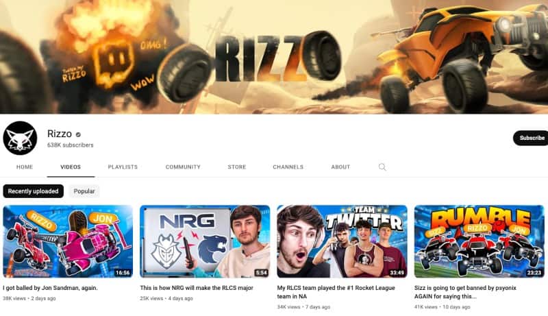 Rizzo's Youtube Channel