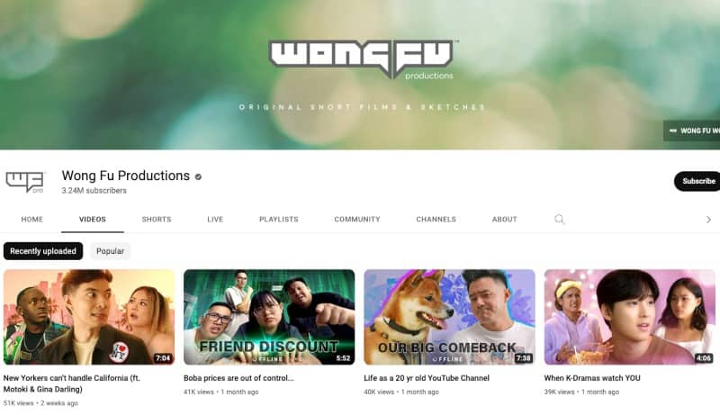 Wong Fu Productions YouTube Channel