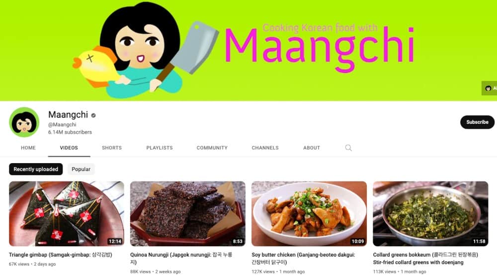 Maangchi's YouTube Channel