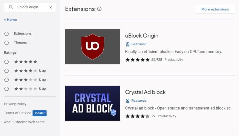 Download an ad block browser extension
