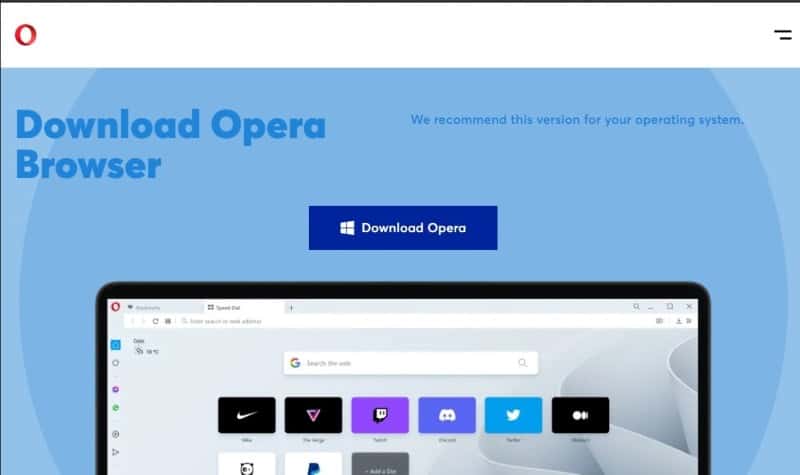 Download opera browser from the play store