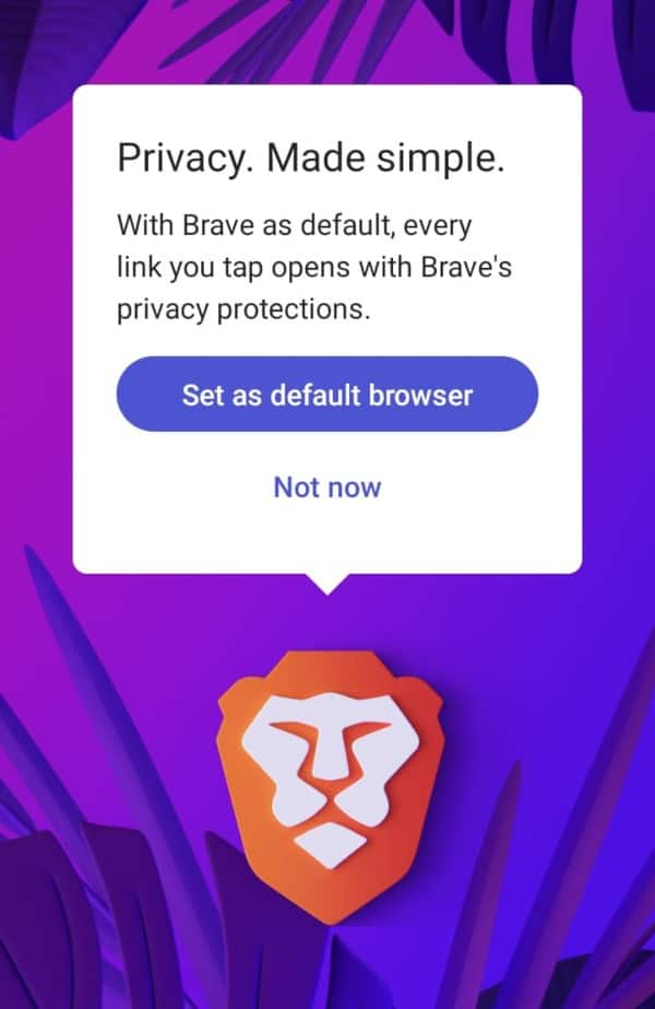 Set brave browser as your default browser