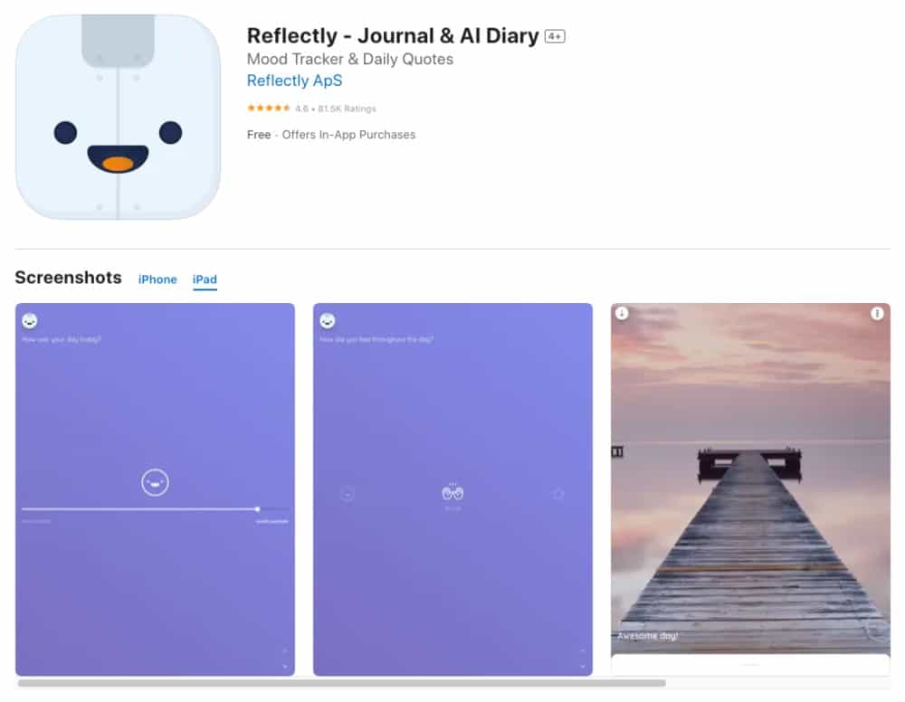 Reflectly App Store