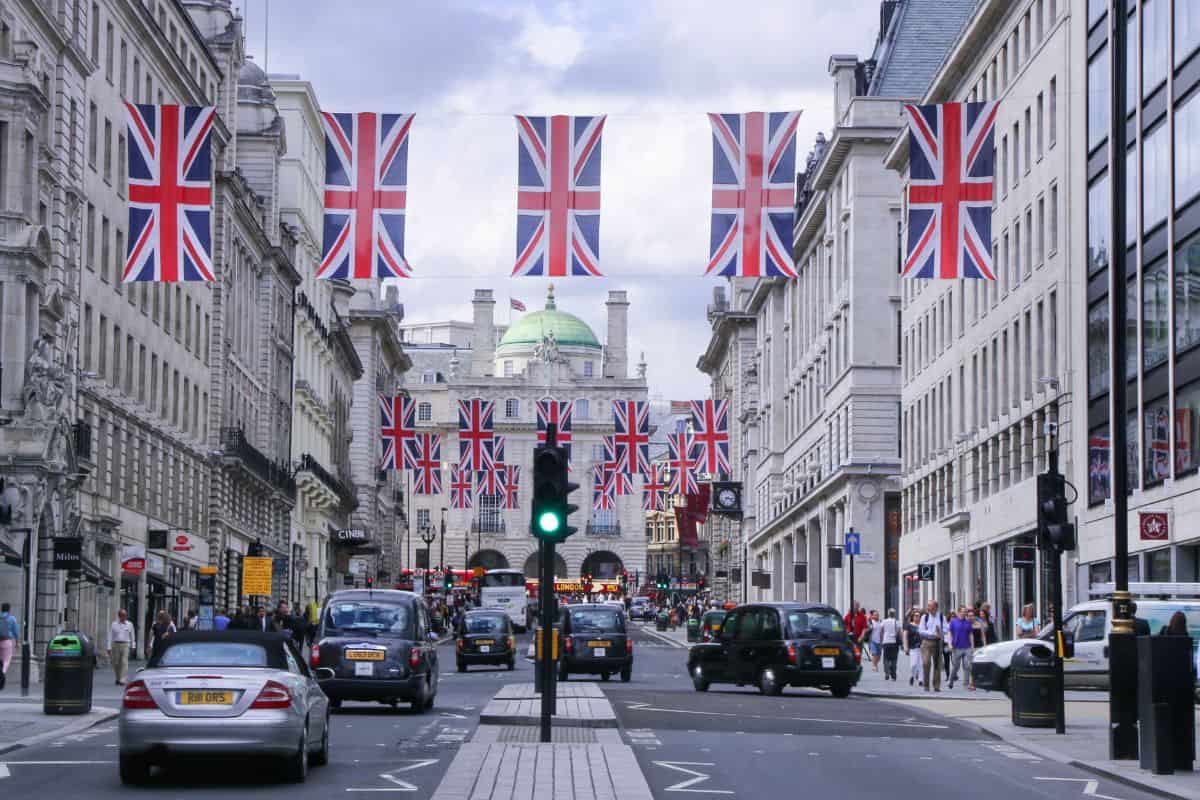 Street With United Kingdom Flags