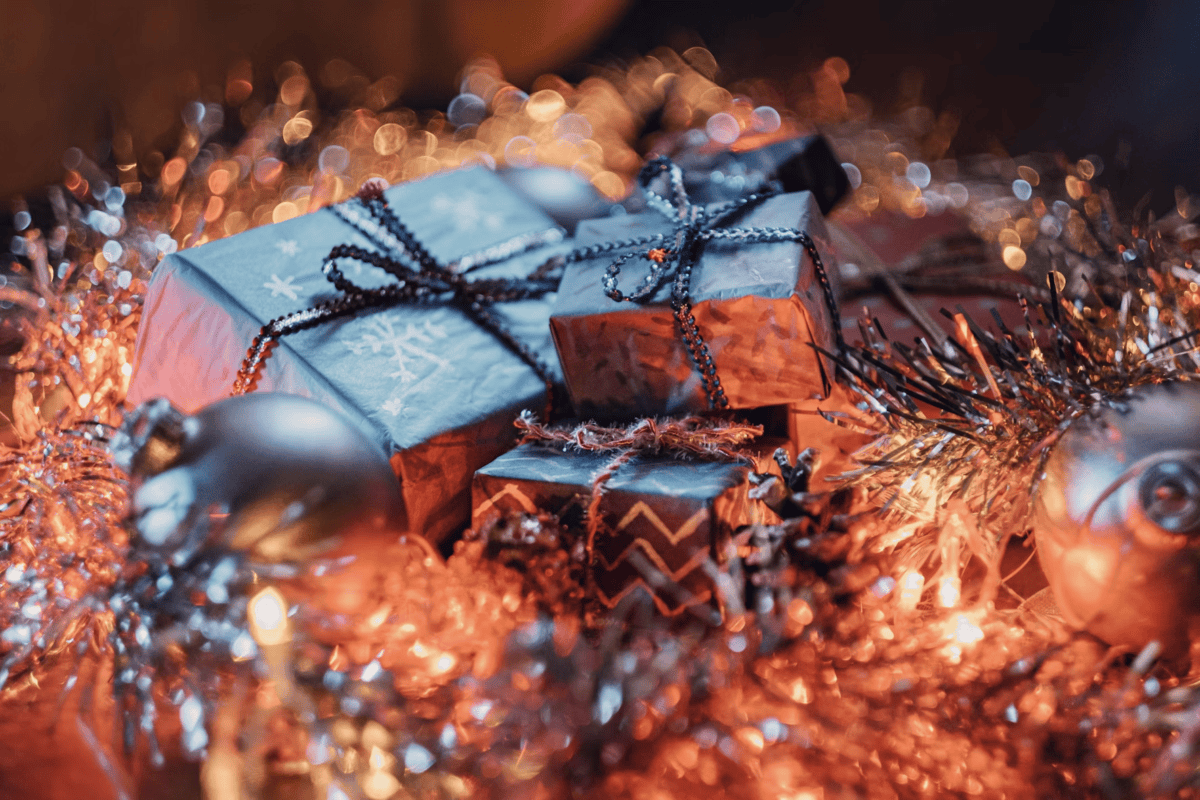 Presents Wrapped With Christmas Decorations